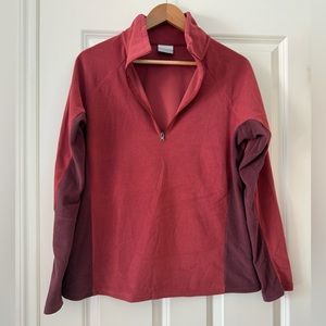 Columbia Fleece Pull Over Size Large Red
